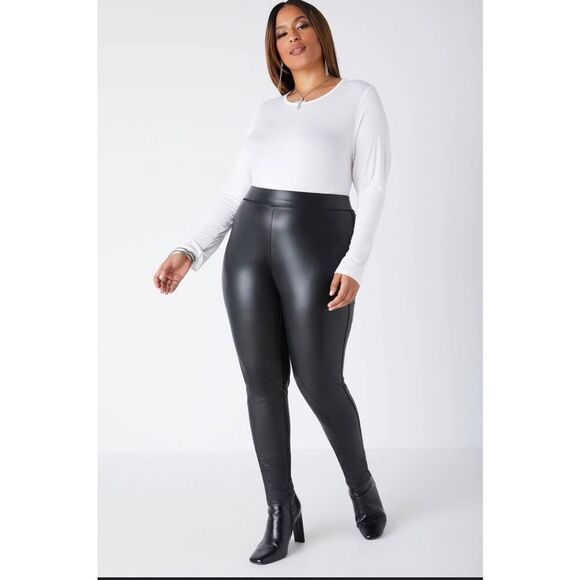 Faux Leather Plus Size Pants - Picture 1 of 8